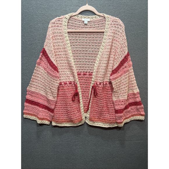 Sundance Free In Spirit Open Front Cardigan Knit Pink Womens Size M - Picture 5 of 12